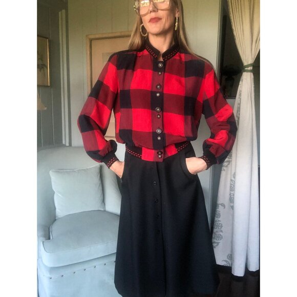 Plaid Jacket, Cropped Jacket,  Baseball Jacket, 80s Jacket | Small - Medium - Picture 5 of 9